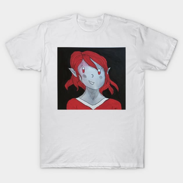 Acrylic Gouache Dark Elf Character Design T-Shirt by Thedisc0panda